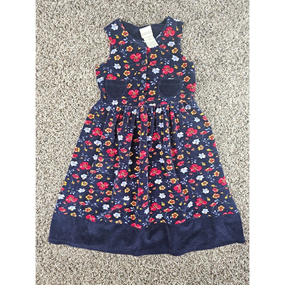 Vintage Laura Ashley Mother and Child Dress Floral Velvet Dress Girls Sz 7